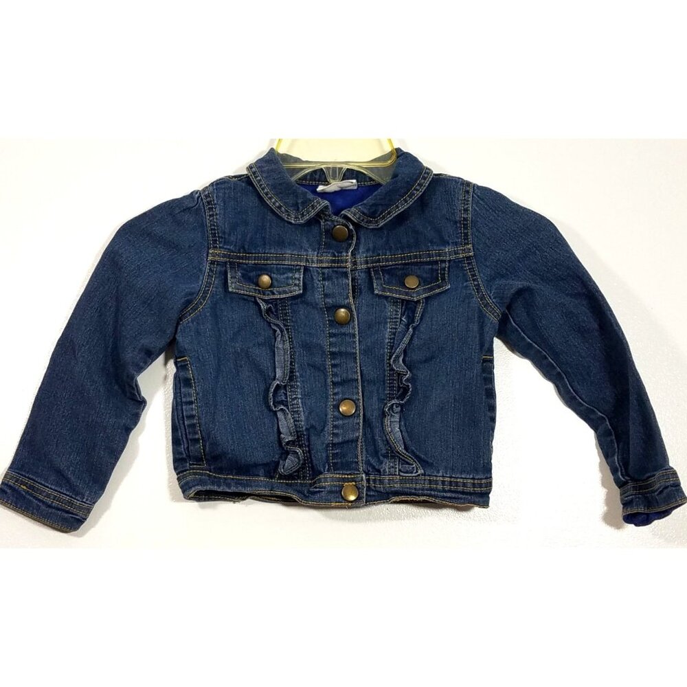 Crazy 8 Denim Jacket With Ruffle Detail Size 4T Toddler Girls